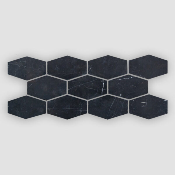 Shaw Estate Stretch Hexagon Mosaic - Nero Marquina